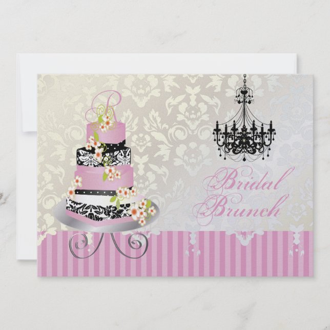 PixDezines monogram bröllopstårta/ rosa (Framsida)