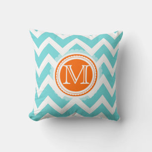 PixDezines monogram chevron mönster/diy färg Kudde
