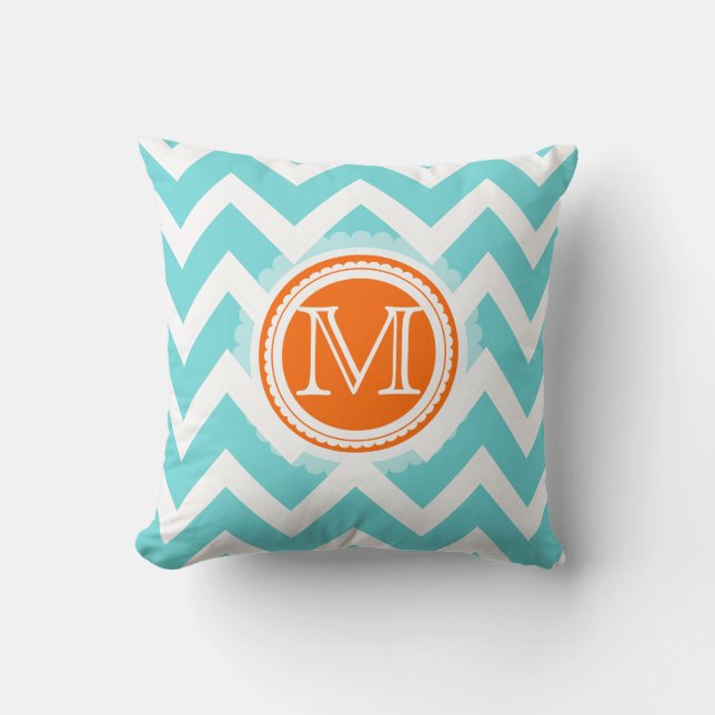 PixDezines monogram chevron mönster/diy färg Kudde (Framsida)