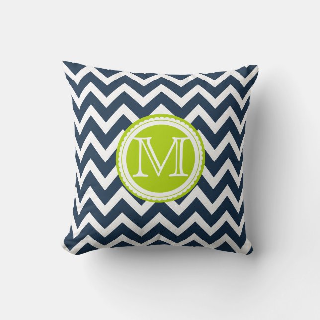 PixDezines monogram diy färg chevron mönster Kudde (Framsida)