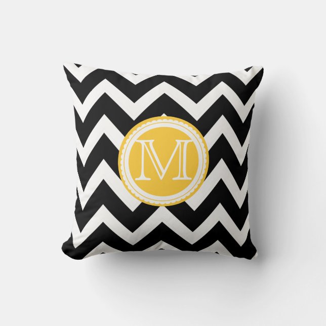 PixDezines monogram diy färg chevron mönster Kudde (Framsida)