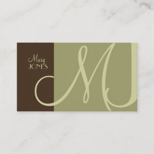 PixDezines MONOGRAM EN Retro/DIY Färger Visitkort