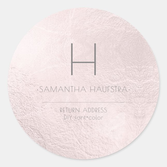 PixDezines Monogram Faux  Foil Runt Klistermärke (Framsida)