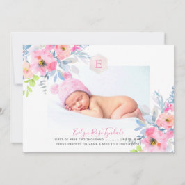 PixDezines Monogram+Garden Ro Birth Flicka Meddelande