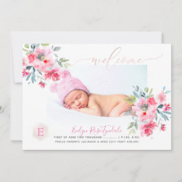 PixDezines Monogram+Garden Ro Birth Flicka Meddelande