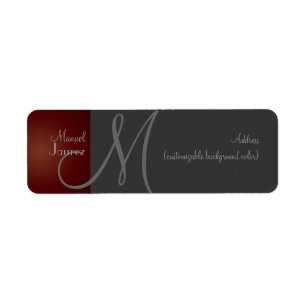 PixDezines Monogram Label en retro färg Returadress Etikett
