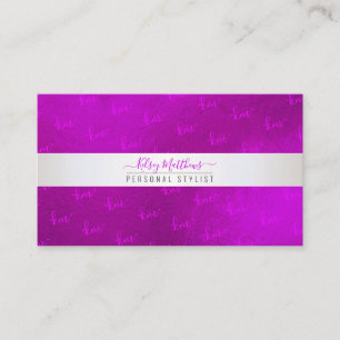PixDezines Monogram Minimalist Radiant Magenta Visitkort