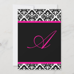 PixDezines monogram olivia Damask/ DIY färg+typsni Inbjudningar