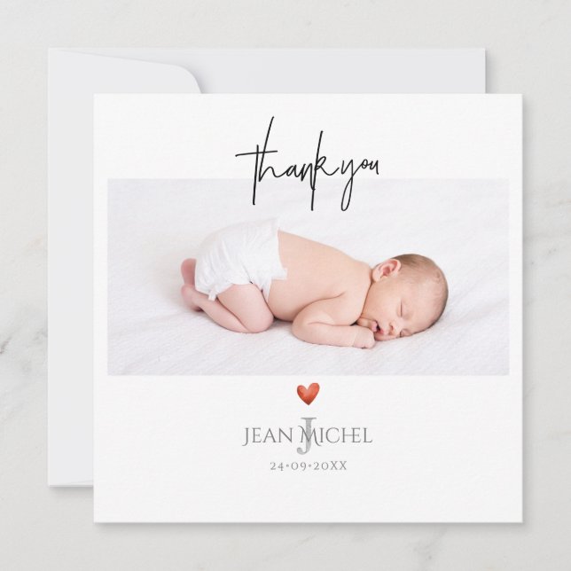 PixDezines Monogram Tack+Heart Inbjudningar (Framsida)