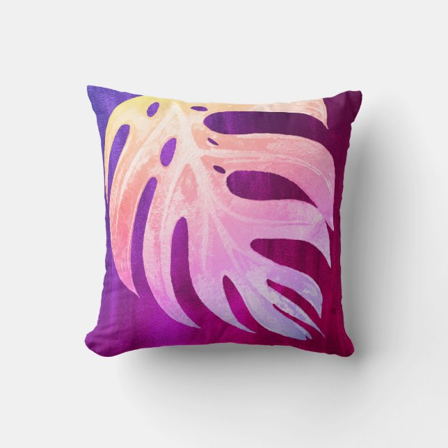 PixDezines MONSTERA BLAD OMBRE VATTENFÄRG Kudde (Framsida)