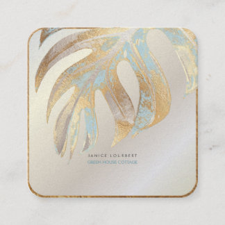 PixDezines MONSTERA, DUO TONE FAUX FOIL Fyrkantigt Visitkort