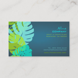 PixDezines Monstera, tropisk blomma/Lime+Aqua Visitkort