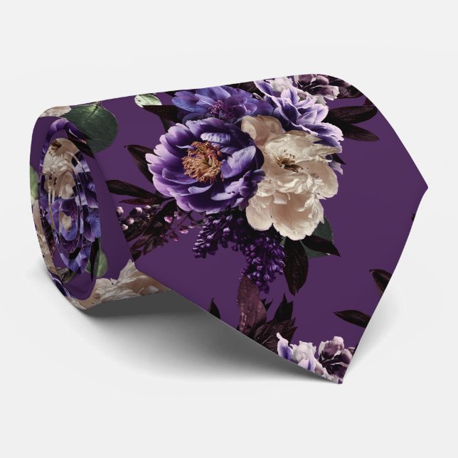 PixDezines Moody Botaniska Lila Blommor  Slips (Rullad)