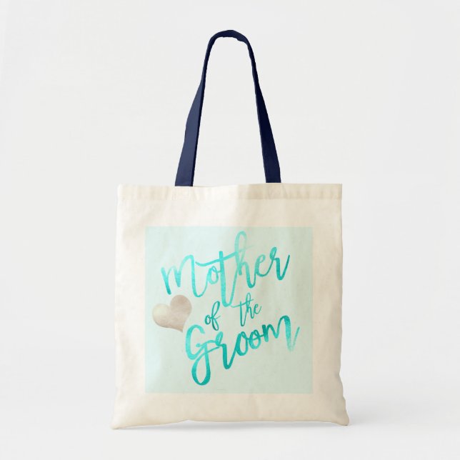 PixDezines Mor i Groom/Faux Foil/Blue/Script Tygkasse (Framsidan)