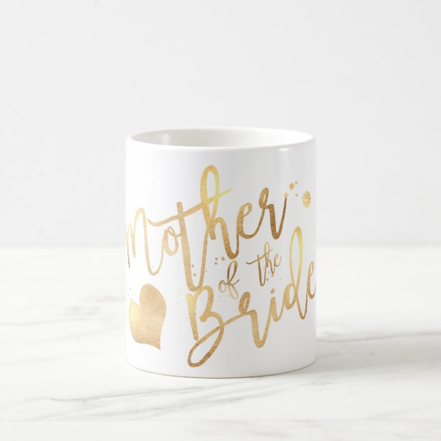 PixDezines Mor i skript Bride/Faux Guld Kaffemugg (Center)