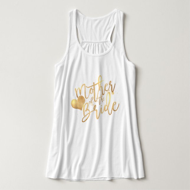 PixDezines Mor i skript Bride/Faux Guld Linne Med Racerback (Design framsida)