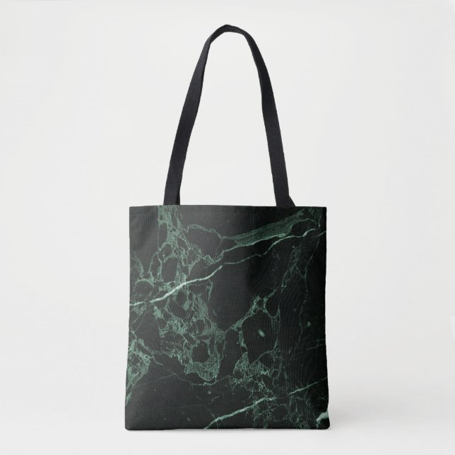 PixDezines MÖRK GRÖNT MARBLE Tygkasse (Framsida)