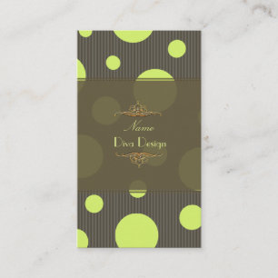 PixDezines moss grönt polka dots/DIY baksida Visitkort