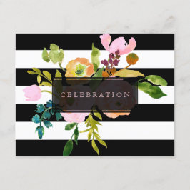 PixDezines mottagning mitzvah/DIYstripes/blommigt Inbjudningar