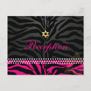 PixDezines-mottagning/shock rosa zebra/bat mitzvah Tilläggskort