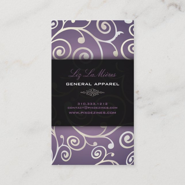 PixDezines-muffinsar snurrar + lavandre Visitkort (Framsida)