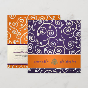 PixDezines-Muffinsar Swirls/lila+orange Inbjudningar