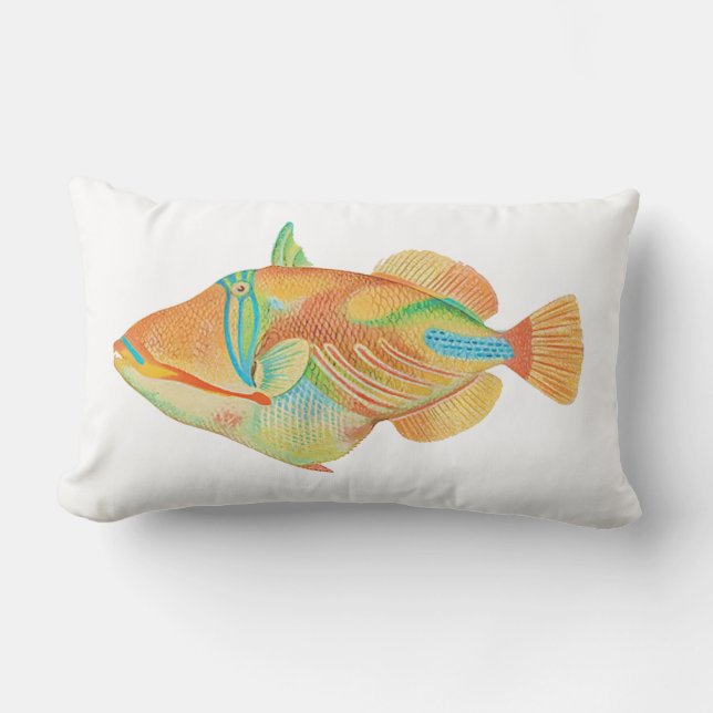 PixDezines nakunuku, hawaiiansk fisk/diy bakgrund Lumbarkudde (Framsida)