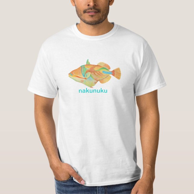 PixDezines nakunuku hawaiiansk fisk T-shirt (Framsida)