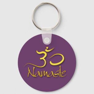 PixDezines namaste+om/gör-det-själv bakgrundsfärg! Nyckelring