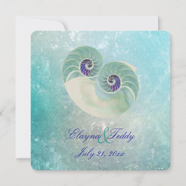 PixDezines nautilus/badbröllop Inbjudningar (Framsida)