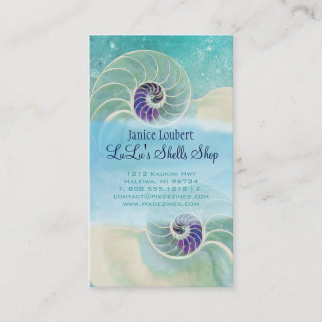 PixDezines nautilus Visitkort (Framsida)