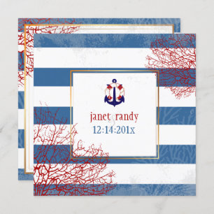 PixDezines nautiska ankare+livscykler/Diy färg Inbjudningar