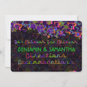 PixDezines NEON/GRUNG STARS/RIKTIONER Inbjudningar