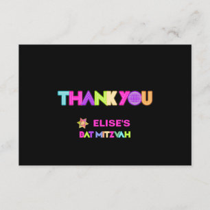 PixDezines Neon Ljus Bat mitzvah Tack Inbjudningar