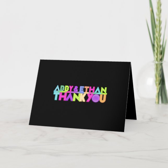 PixDezines Neon Ljus Bat mitzvah Tack Invit Kort (Framsida)