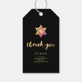 PixDezines Neon Ljus Star of David Pub Mitzvah Presentetikett