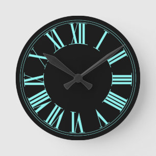 PixDezines Neon Roman Numeros/DIY-bakgrund färg Rund Klocka