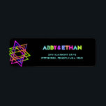 PixDezines Neon Sign Star of David B'nai Mitzvah Returadress Etikett<br><div class="desc">PixDezines neon färg Star av David B'nai Mitzvah. DIY-bakgrund färg och typsnitt. ✡ Copyright © 2008-2021 PixDezines.com™. Alla höger reserverade.</div>