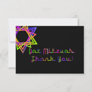 PixDezines Neon Stars Mitzvah Tack Kort