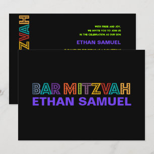 PixDezines neonbar mitzvah Inbjudningar