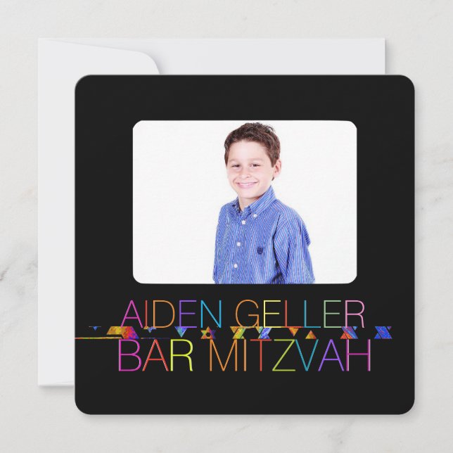 PixDezines neonljus/typografi/bar mitzvah-inbjudan Inbjudningar (Framsida)