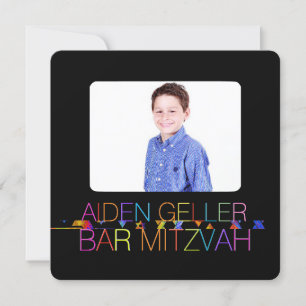 PixDezines neonljus/typografi/bar mitzvah-inbjudan Inbjudningar