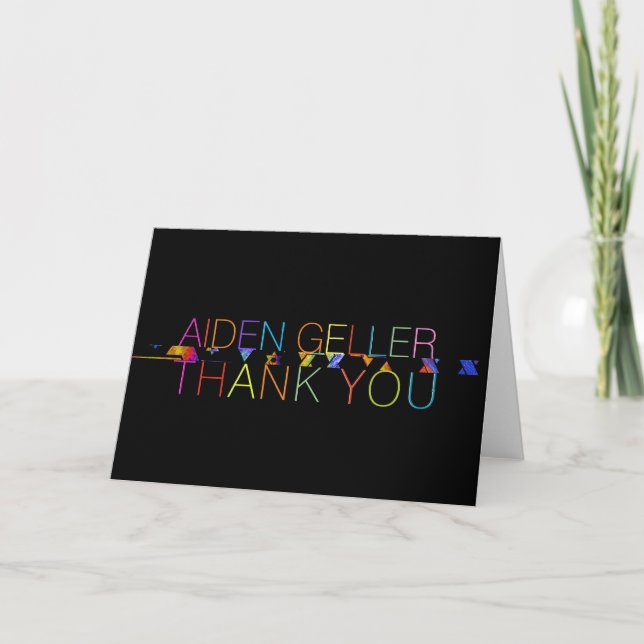 PixDezines Neons Typography Pub Mitzvah Tack Kort (Framsida)