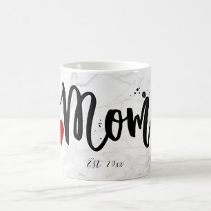 PixDezines NEW MOM Marble+Modern skript Kaffemugg