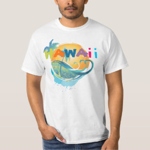 PixDezines North Shore, vågor+palmträd T-shirt