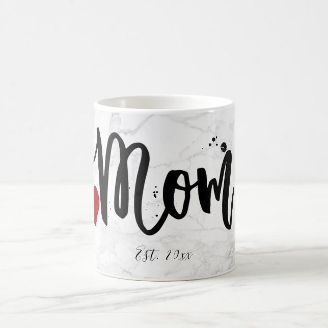 PixDezines NYA MAMMA Marmor+Modern Script Kaffemugg (Center)