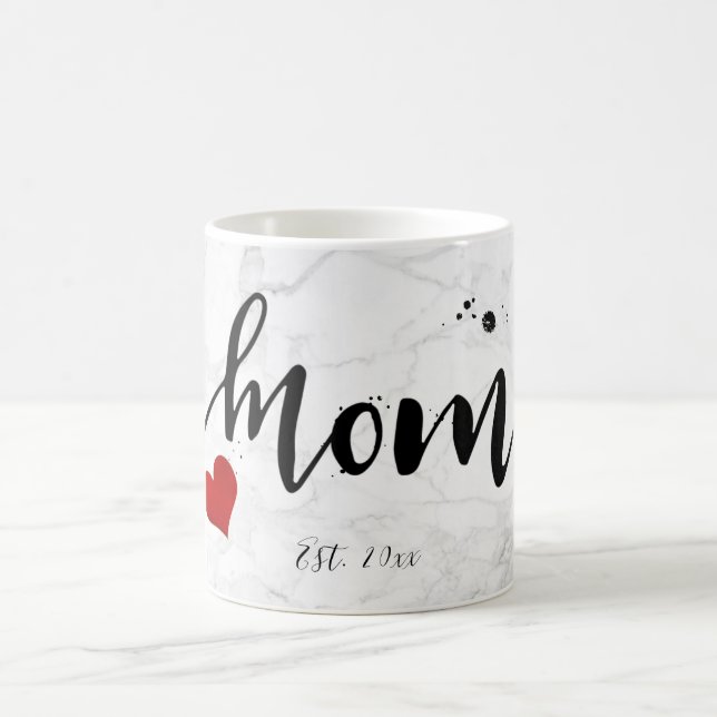 PixDezines NYA MAMMA Marmor+Modernt skrivstil Kaffemugg (Center)
