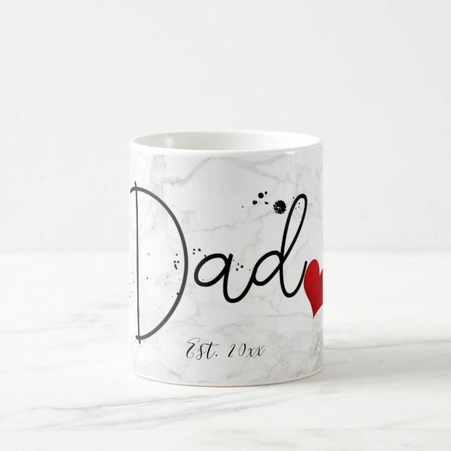 PixDezines NYA PAPPA Marble+Modern Script Kaffemugg (Center)