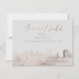 PixDezines NYC Sketched Cityscape/DIY-bakgrund Magnetisk Inbjudningskort