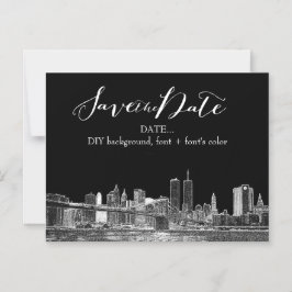 PixDezines NYC Sketched Cityscape Magnetisk Inbjudningskort